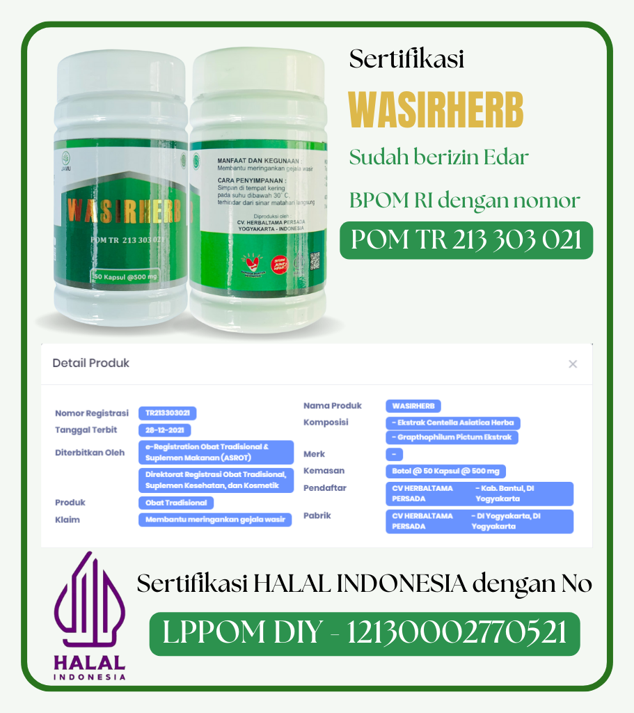 Sertifkat Halal dan BPOM RI www.wasirherb.com